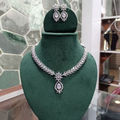Picture of AD CZ Necklace with white stones
